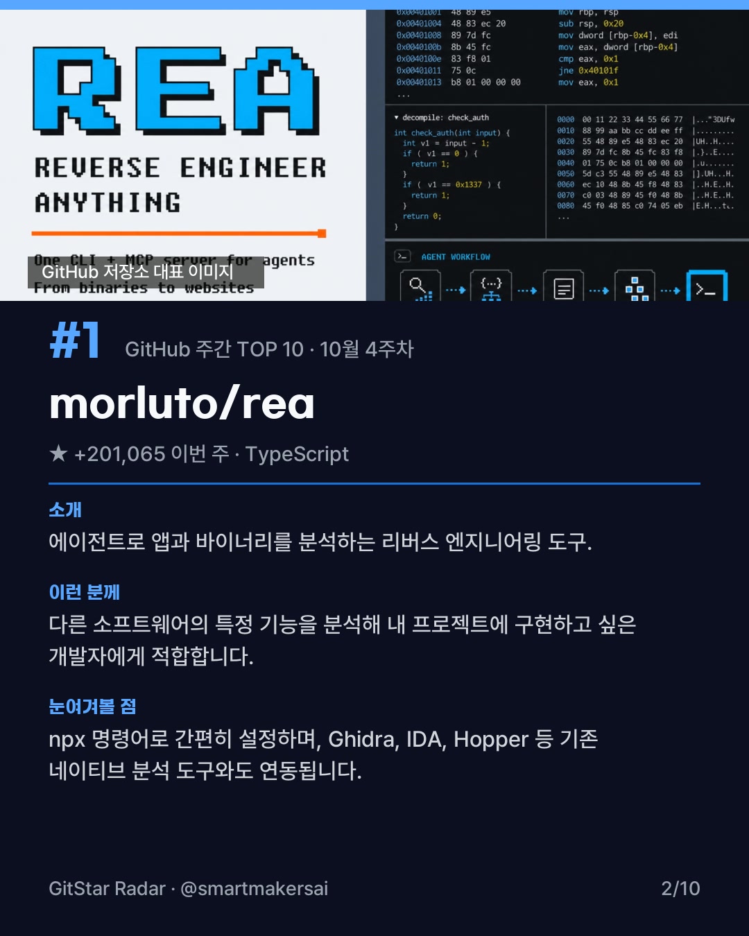 GitHub 주간 TOP 10 · 10월 4주차 2번째 카드
