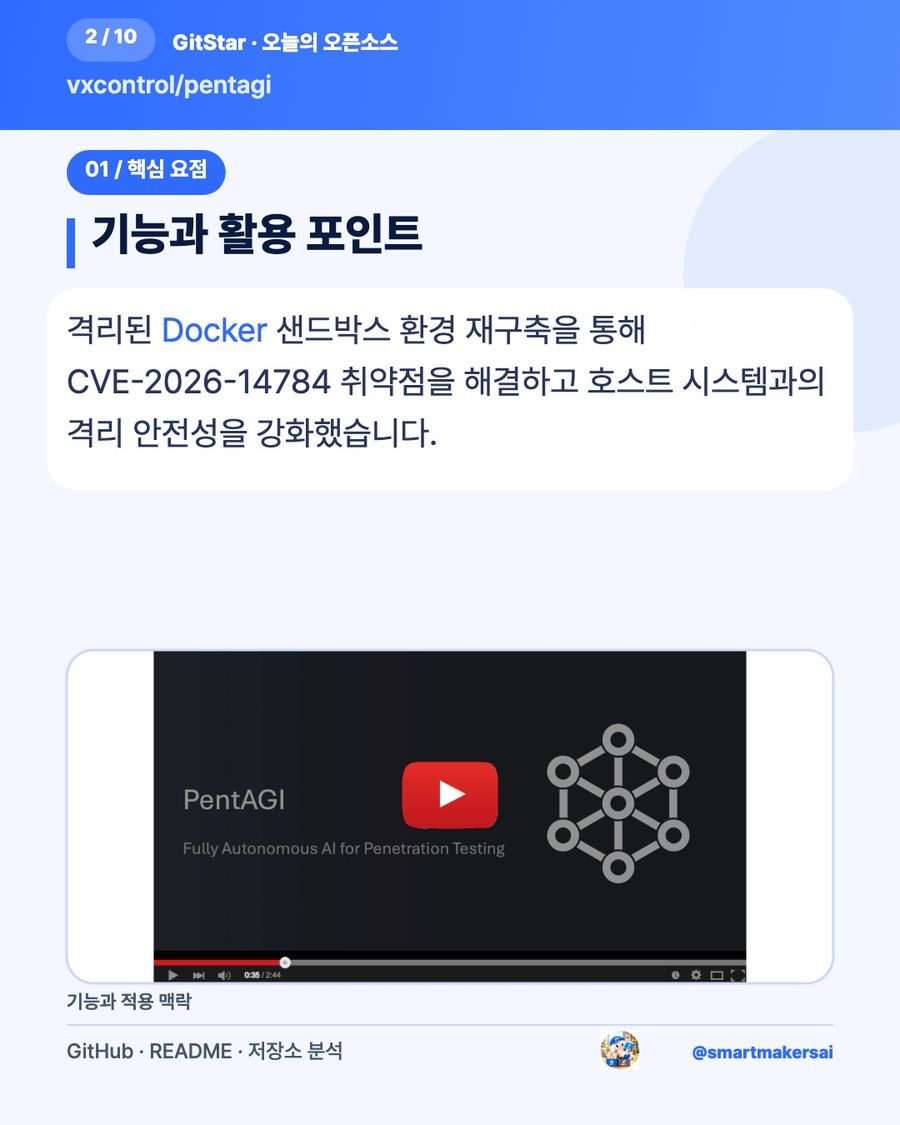 vxcontrol/pentagi 오픈소스 카드뉴스 2번째 카드