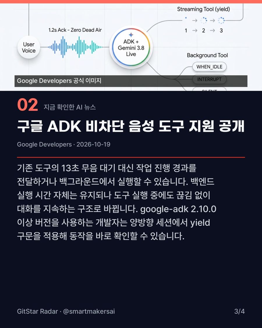 구글 ADK 비차단 음성 도구 지원 공개 3번째 카드